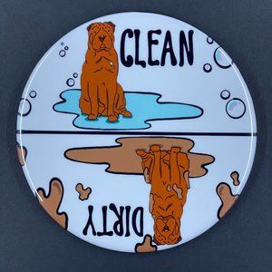 Red Shar Pei Dog Dishwasher Magnet Kitchen Decor